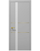 Двери межкомнатные Папа Карло коллекция PLATO PL-08 Серый матовый, торец ABS