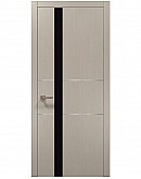 Двері міжкімнатні Папа Карло колекція PLATO PL-08 Дуб кремовий, кромка алюміній