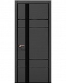 Двері міжкімнатні Папа Карло колекція PLATO PL-10 Темно сірий супермат, кромка алюміній