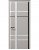 Двері міжкімнатні Папа Карло колекція PLATO PL-10 Світло сірий супермат, кромка алюміній
