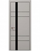 Двері міжкімнатні Папа Карло колекція PLATO PL-10 Світло сірий супермат, кромка алюміній