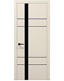 Двери межкомнатные Папа Карло коллекция PLATO PL-10 Кремовый матовый, торец ABS черный