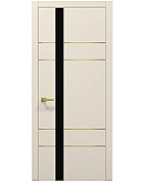 Двери межкомнатные Папа Карло коллекция PLATO PL-10 Кремовый матовый, торец ABS черный