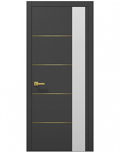 Двері міжкімнатні Папа Карло колекція PLATO PL-11 Темно сірий супермат