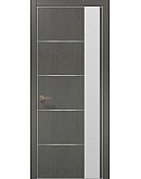 Двері міжкімнатні Папа Карло колекція PLATO PL-11 Бетон сірий, кромка алюміній