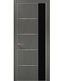 Двері міжкімнатні Папа Карло колекція PLATO PL-11 Бетон сірий, кромка алюміній