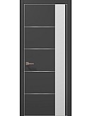 Двері міжкімнатні Папа Карло колекція PLATO PL-11 Темно сірий супермат, кромка алюміній