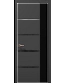 Двері міжкімнатні Папа Карло колекція PLATO PL-11 Темно сірий супермат, кромка алюміній