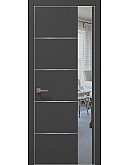 Двері міжкімнатні Папа Карло колекція PLATO PL-11 Темно сірий супермат, кромка алюміній