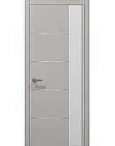 Двері міжкімнатні Папа Карло колекція PLATO PL-11 Світло сірий супермат, кромка алюміній