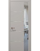 Двері міжкімнатні Папа Карло колекція PLATO PL-11 Світло сірий супермат, кромка алюміній