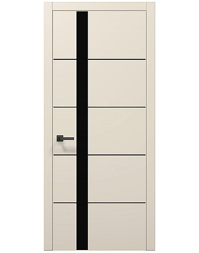 Двери межкомнатные Папа Карло коллекция PLATO PL-12 Кремовый матовый, торец ABS
