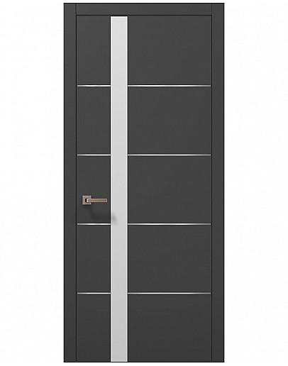 Двері міжкімнатні Папа Карло колекція PLATO PL-12 Темно сірий супермат
