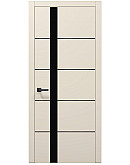 Двери межкомнатные Папа Карло коллекция PLATO PL-12 Кремовый матовый, торец ABS черный