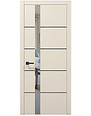 Двери межкомнатные Папа Карло коллекция PLATO PL-12 Кремовый матовый, торец ABS черный