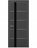 Двері міжкімнатні Папа Карло колекція PLATO PL-12 Темно сірий супермат, кромка алюміній