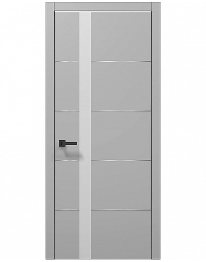 Двері міжкімнатні Папа Карло колекція PLATO PL-12 Ясен білий, кромка алюміній
