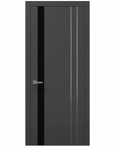 Двері міжкімнатні Папа Карло колекція PLATO PL-22 Темно сірий супермат, кромка ABC