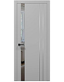 Двери межкомнатные Папа Карло коллекция PLATO PL-22 Серый матовый, торец ABS