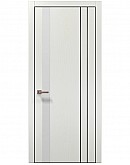 Двері міжкімнатні Папа Карло колекція PLATO PL-22 Ясен білий, кромка алюміній чорний