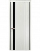 Двері міжкімнатні Папа Карло колекція PLATO PL-22 Ясен білий, кромка алюміній чорний