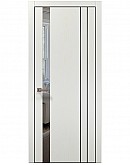 Двері міжкімнатні Папа Карло колекція PLATO PL-22 Ясен білий, кромка алюміній чорний