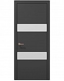 Двері міжкімнатні Папа Карло колекція PLATO PL-26 Темно сірий супермат, кромка алюміній чорний