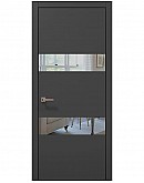 Двері міжкімнатні Папа Карло колекція PLATO PL-26 Темно сірий супермат, кромка алюміній чорний
