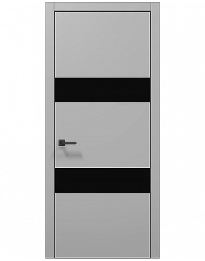 Двері міжкімнатні Папа Карло колекція PLATO PL-26 Ясен білий, кромка алюміній чорний