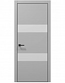 Двері міжкімнатні Папа Карло колекція PLATO PL-26 Ясен білий, кромка алюміній чорний