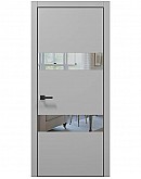 Двері міжкімнатні Папа Карло колекція PLATO PL-26 Ясен білий, кромка алюміній чорний