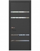 Двері міжкімнатні Папа Карло колекція PLATO PL-27 Темно сірий супермат, кромка алюміній чорний