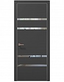 Двері міжкімнатні Папа Карло колекція PLATO PL-27 Темно сірий супермат, кромка алюміній сірий