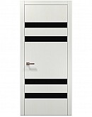 Двері міжкімнатні Папа Карло колекція PLATO PL-28 Ясен білий, кромка алюміній сірий