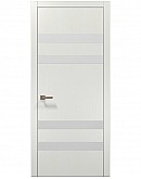 Двері міжкімнатні Папа Карло колекція PLATO PL-28 Ясен білий, кромка алюміній сірий