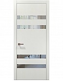 Двері міжкімнатні Папа Карло колекція PLATO PL-28 Ясен білий, кромка алюміній сірий