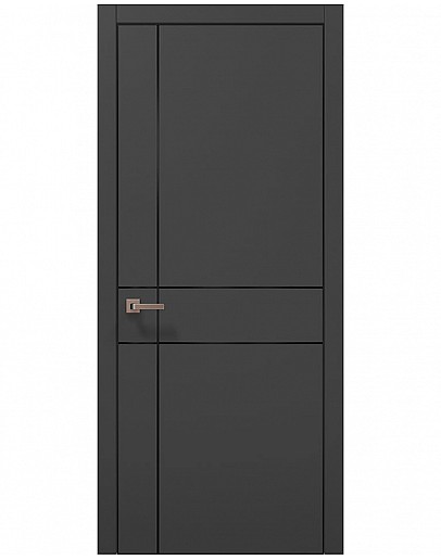 Двері міжкімнатні Папа Карло колекція PLATO PL-30 Темно сірий супермат, кромка алюміній чорний