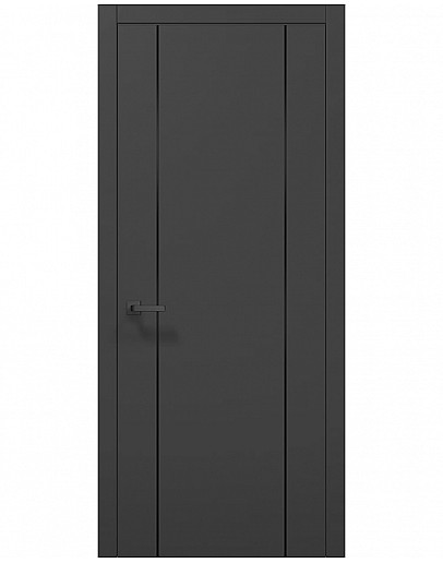 Двері міжкімнатні Папа Карло колекція PLATO PL-32 Темно сірий супермат, кромка ABCЧ