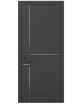 Межкомнатные двери Папа Карло PLATO PL-55 Темно серый супермат, кромка АВСЧ