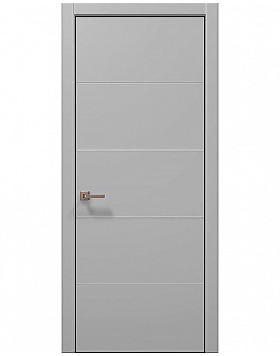 Двері міжкімнатні Папа Карло колекція STYLE ST-09 Ясен білий, кромка алюміній чорний