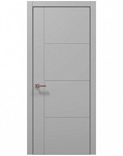 Двері міжкімнатні Папа Карло колекція STYLE ST-15 Ясен білий, кромка алюміній чорний