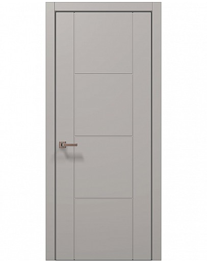 Двері міжкімнатні Папа Карло колекція STYLE ST-16 Світло сірий супермат, кромка алюміній чорний