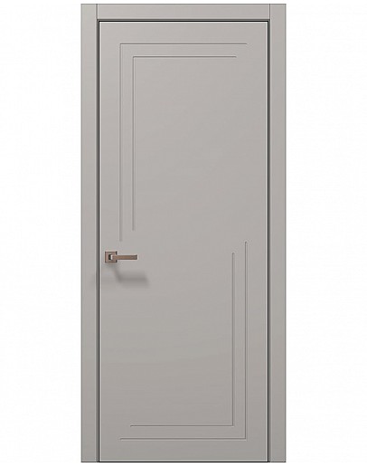 Двері міжкімнатні Папа Карло колекція STYLE ST-17 Світло сірий супермат, кромка алюміній чорний