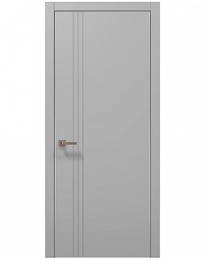 Двері міжкімнатні Папа Карло колекція STYLE ST-18 Сірий матовий, кромка алюміній сірий