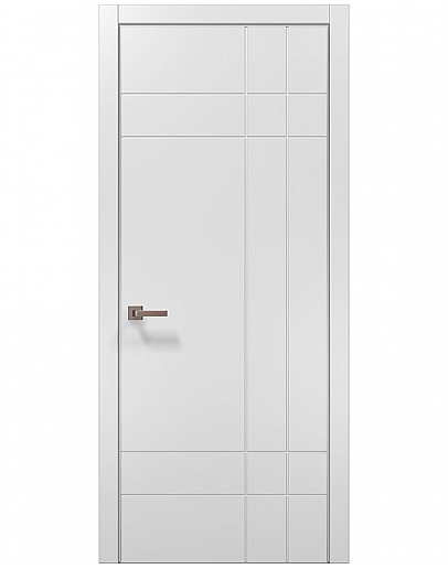 Двері міжкімнатні Папа Карло колекція STYLE ST-19 Білий матовий, кромка алюміній сірий