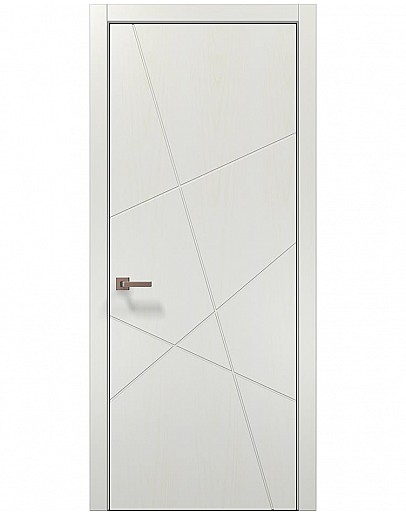 Двері міжкімнатні Папа Карло колекція STYLE ST-20 Ясень білий, кромка алюміній чорний