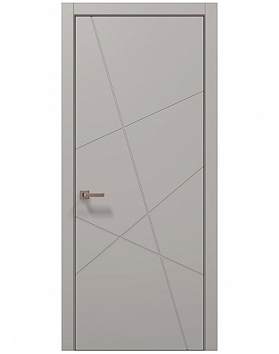 Двері міжкімнатні Папа Карло колекція STYLE ST-20 Світло сірий супермат, кромка алюміній чорний