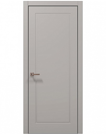 Двері міжкімнатні Папа Карло колекція STYLE ST-21 Світло сірий супермат, кромка алюміній чорний