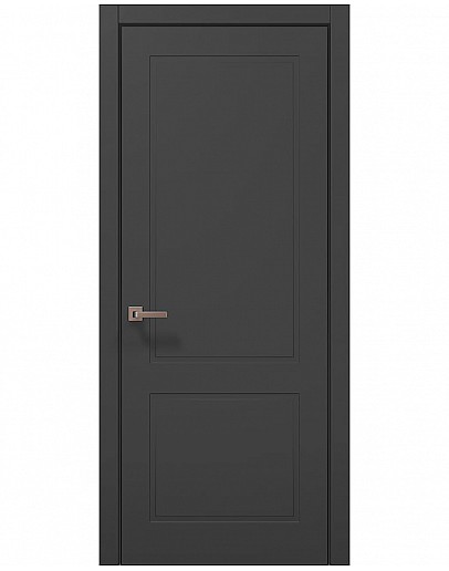 Двері міжкімнатні Папа Карло колекція STYLE ST-22 Темно сірий супермат, кромка алюміній чорний