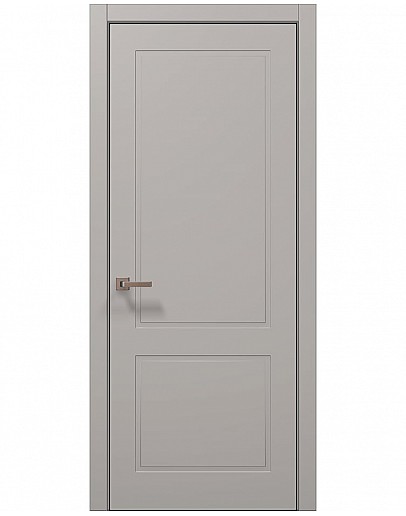 Двері міжкімнатні Папа Карло колекція STYLE ST-22 Світло сірий супермат, кромка алюміній чорний